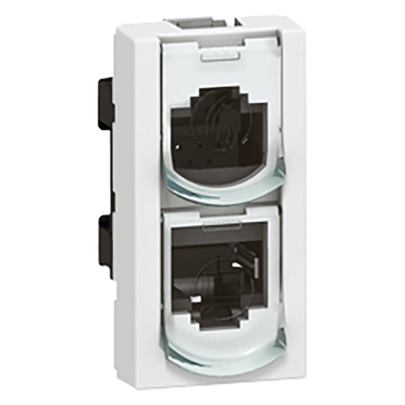 Розетка RJ 45 с разветвителем - Программа Mosaic - Телефон/телефон - UTP - 45 контактов - 1 модуль - LCS²