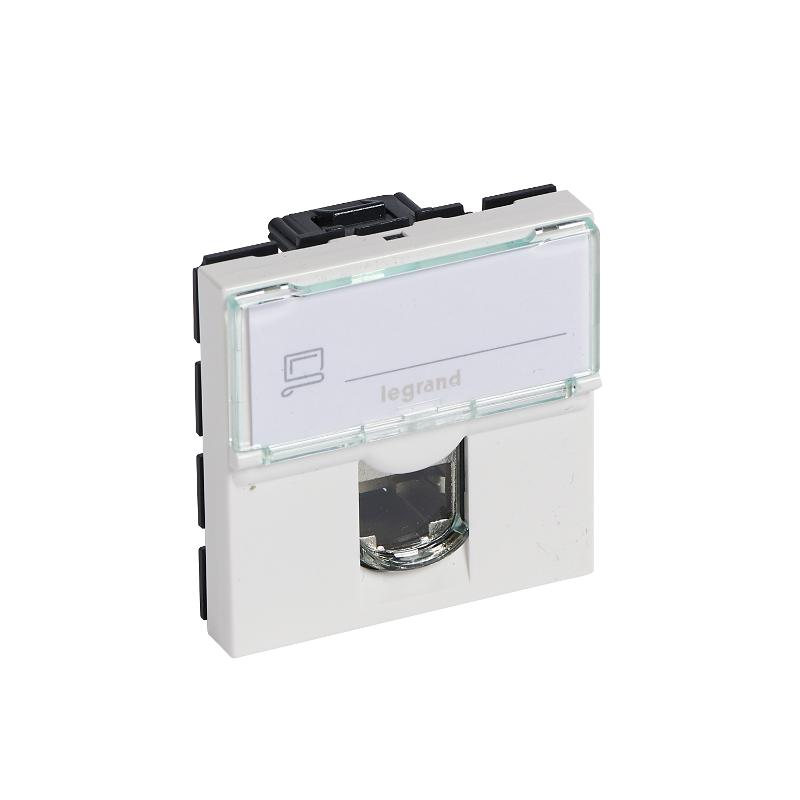 Розетка RJ 45 - Программа Mosaic - категория 6 - UTP - 2 модуля - белый - LCS²