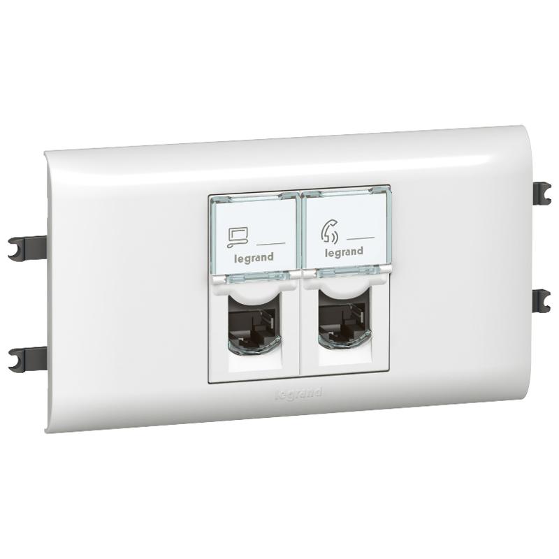 Розетка DLP под Кр.65 2XRJ45 Кат.6 UTP