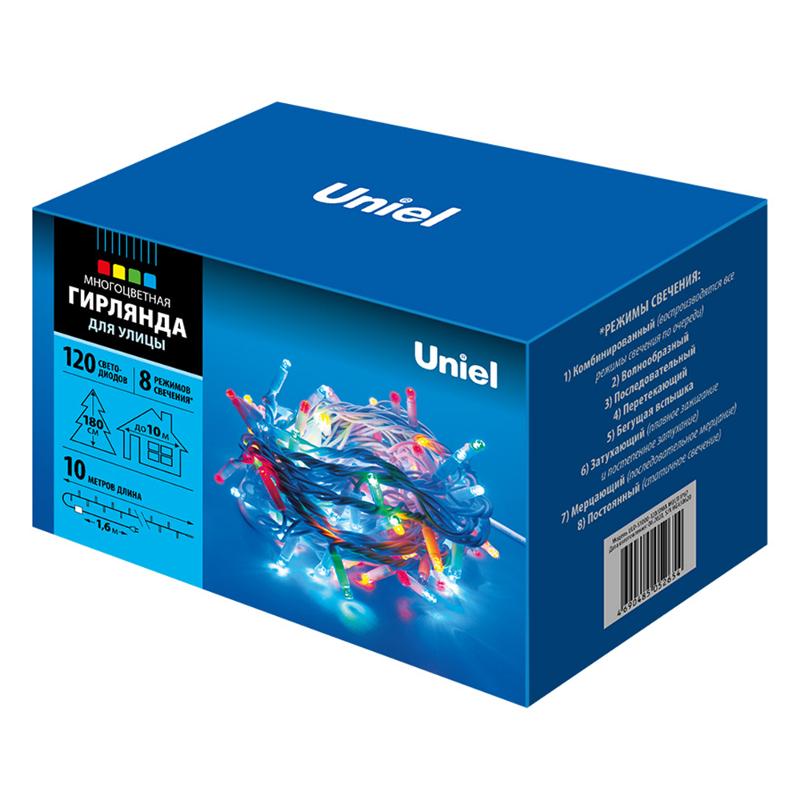 Гирлянда светодиодная  с контроллером  ULD-S1000-120/DWA MULTI IP67   120 диодов, 10 м, разноцветная, IP67, шнур белый