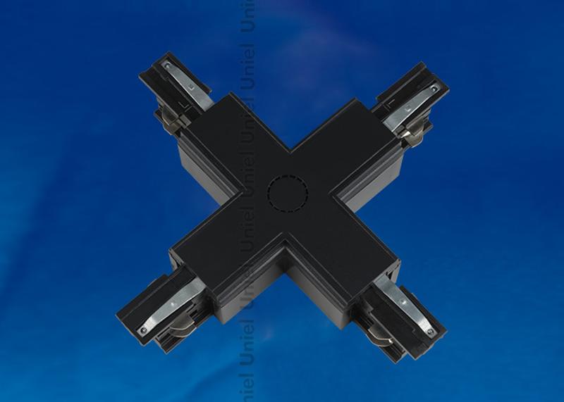 Соединитель для шинопровода осветительного Х-образный. черный. UBX-A41 BLACK 1 POLYBAG