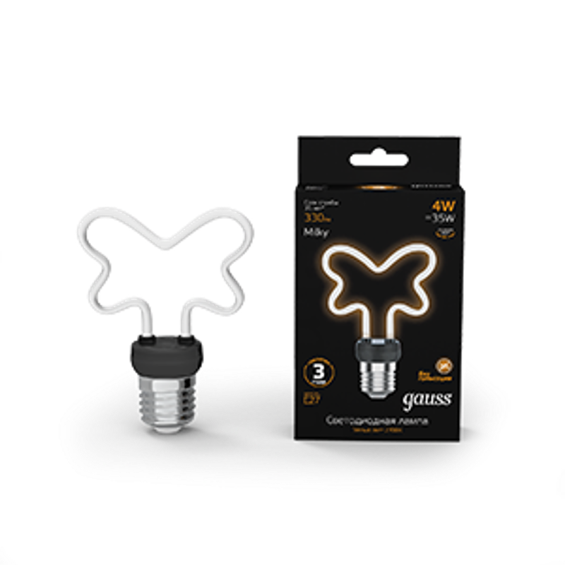 Лампа светодиодная   Filament Artline Butterfly 4W 330lm 2700К Е27 milky LED 1/10/100