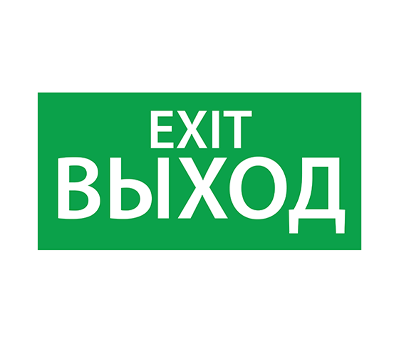 Пиктограмма (наклейка) "ВЫХОД EXIT" (200х100)