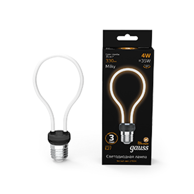 Лампа светодиодная LED Filament Bulbless A72 Milky E27 4W 330lm 2700K 72*160mm 1/10/100
