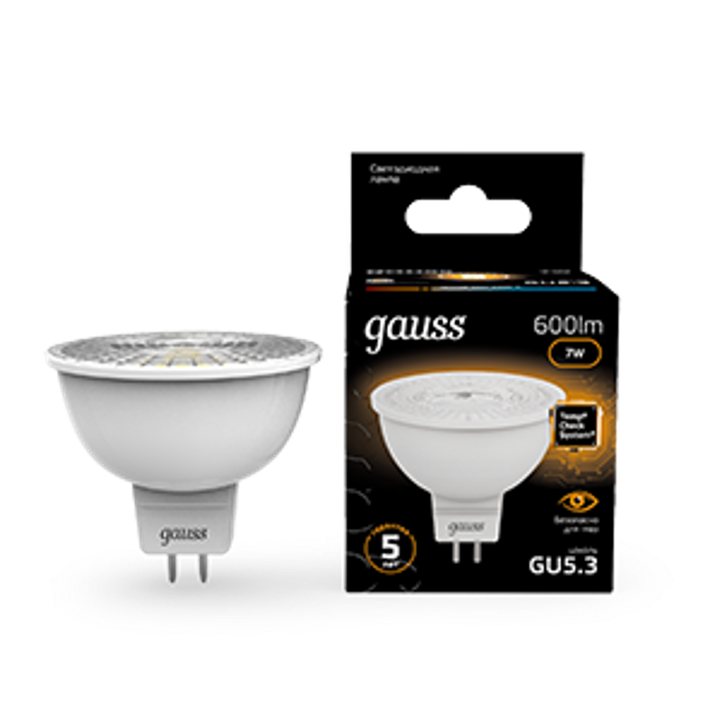 Лампа светодиодная LED 7Вт GU5.3 220В 2700К MR16