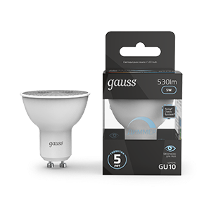 Лампа светодиодная LED 5W MR16 GU10-dim 4100K диммир.