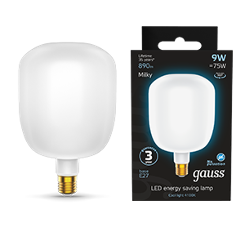 Лампа светодиодная Filament V140 9W 890lm 4100К Е27 milky LED 1/6