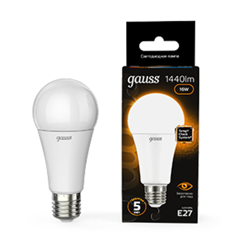Лампа светодиодная Black LED A60 16W E27 1420m 3000K