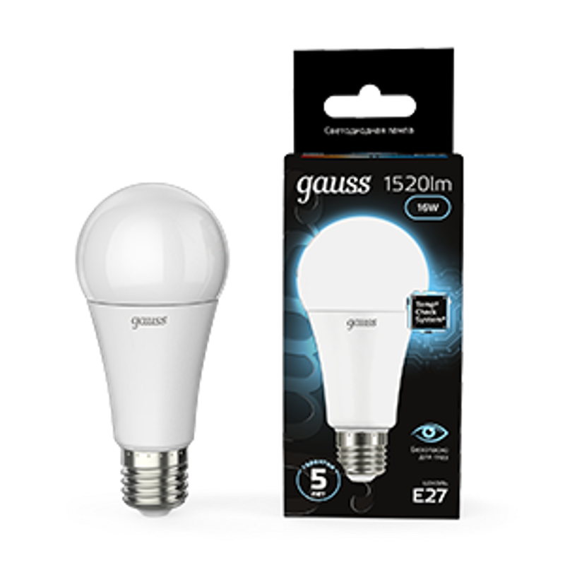 Лампа светодиодная Black LED A60 16W E27 1470lm 4100K