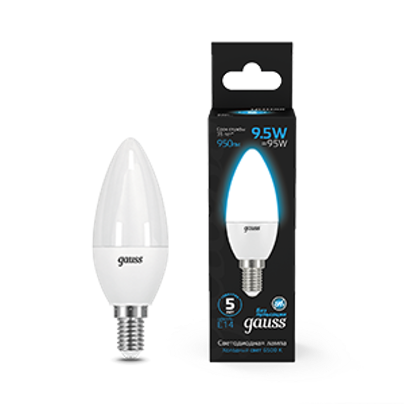 Лампа светодиодная Свеча 9.5W 950lm 6500К E14 LED 1/10/100