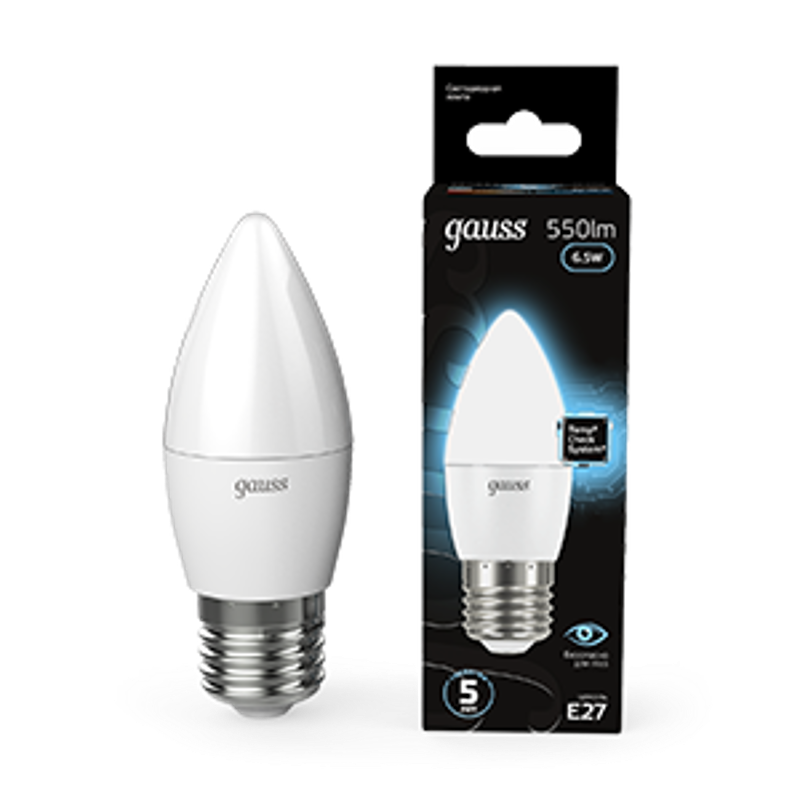 Лампа светодиодная LED 6,5Вт E27 220В 4100К свеча