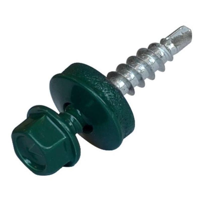 Саморез КР св. 4,8х28 RAL-6002 (зелёный) (300 шт) - ведро ( 1,584 кг)