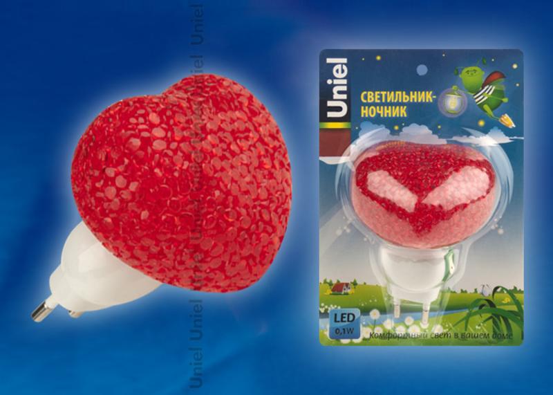 Светильник-ночник DTL-309-Сердечко/RED/1LED/01W выключатель на корпусе
