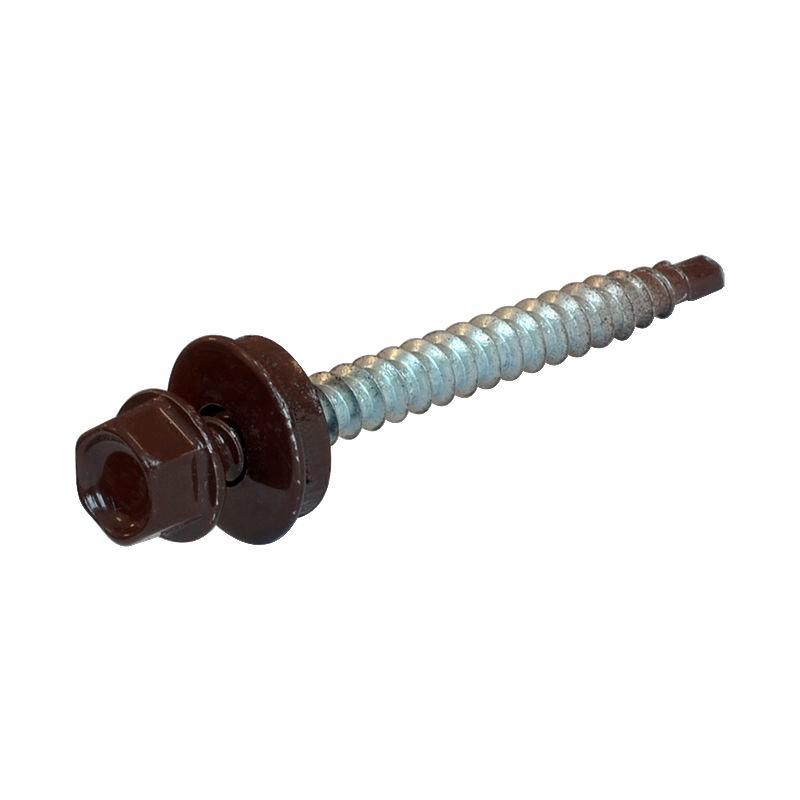 Саморез КР св. 4,8х51 RAL-8017 (шокол. корич.) (200 шт) - ведро ( 1,462 кг)