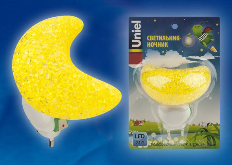 Светильник-ночник DTL-309-Месяц/YELLOW/1LED/01W выключатель на корпусе.