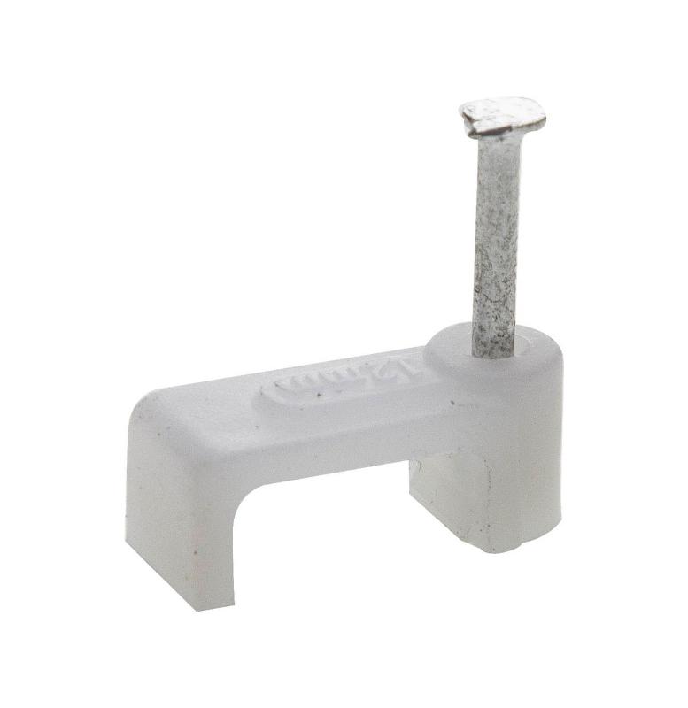 Скоба для кабеля плоская Б12 мм (50 шт) - пакет