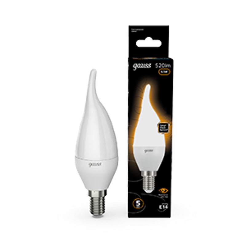 Лампа светодиодная LED 6,5Вт E14 220В 2700К свеча на ветру