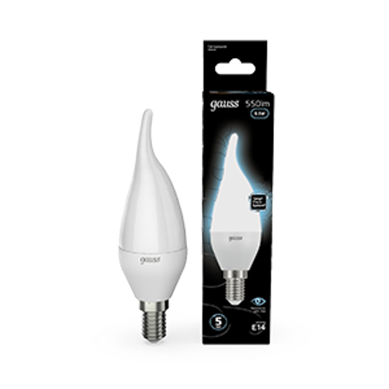 Лампа светодиодная LED 6,5Вт E14 220В 4100К свеча на ветру