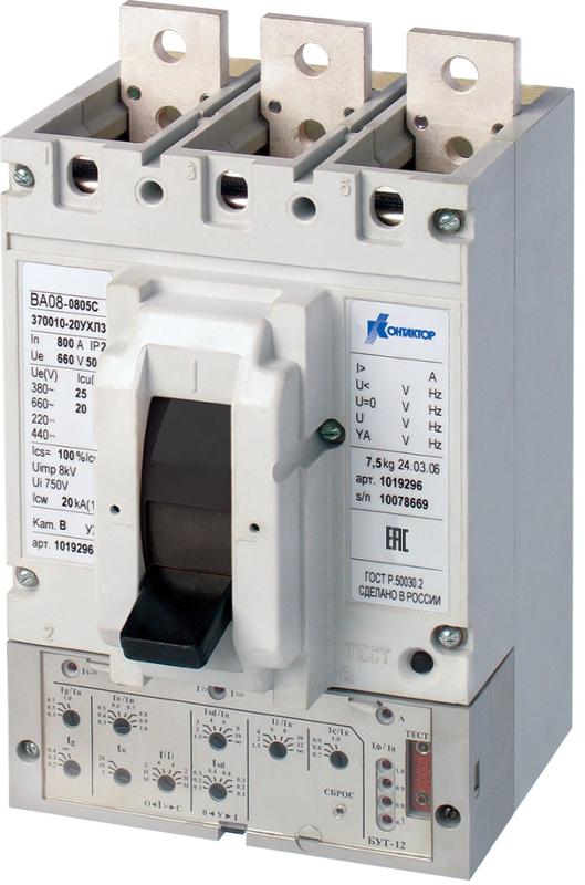 Выключатель автоматический ВА08-0405Н-351830-00УХЛ3 400А, 660В короткие вывода