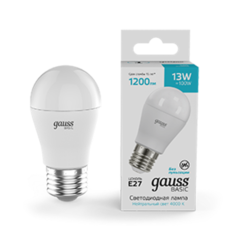 Лампа светодиодная   Basic Шар 13W 1200lm 4000K E27 LED 1/10/100