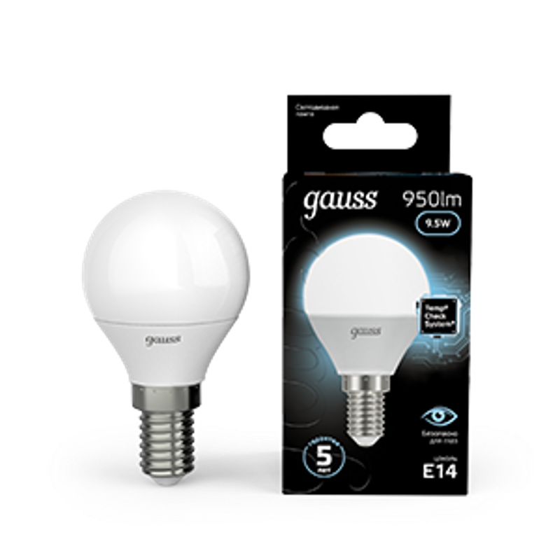 Лампа светодиодная LED 9.5Вт E14 220В 4100К Globe