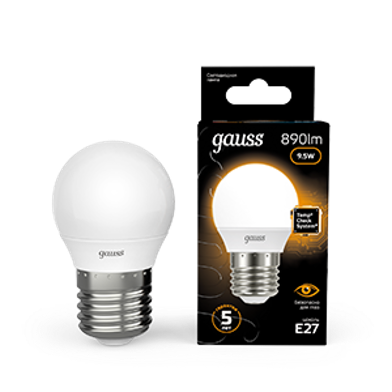 Лампа светодиодная Black LED Шар E27 9.5W 890lm 3000K