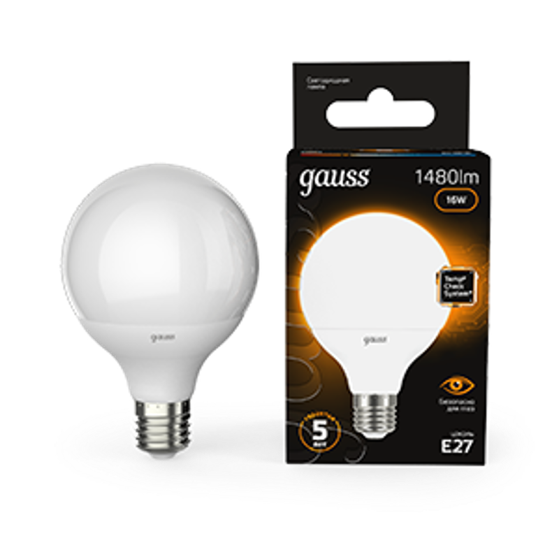 Лампа светодиодная Black LED G95 E27 16W 1360lm 3000K