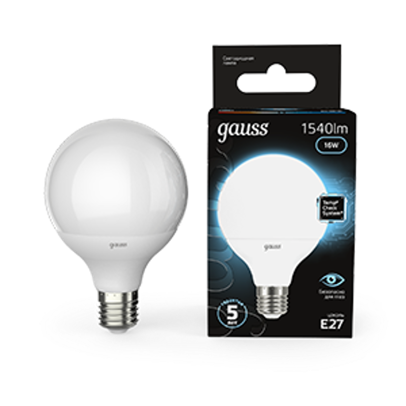 Лампа светодиодная Black LED G95 E27 16W 1400lm 4100K