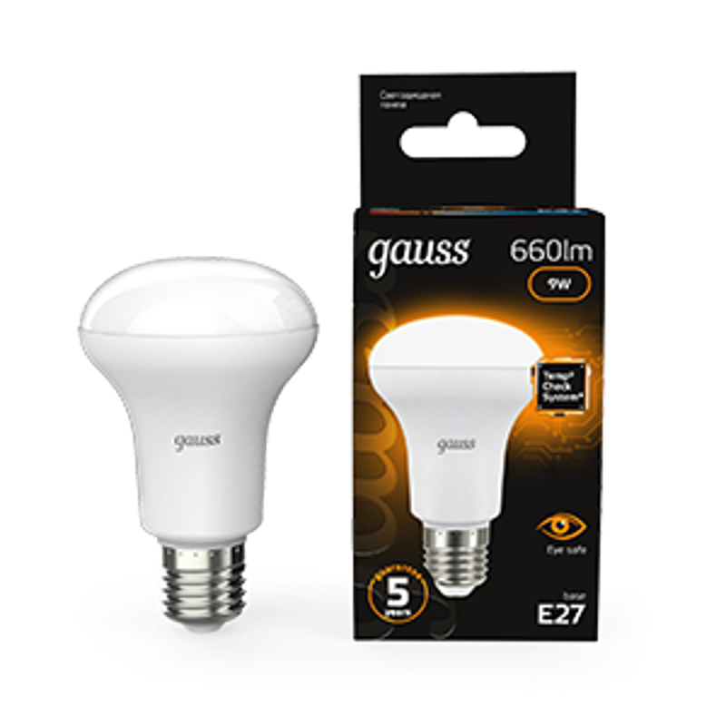 Лампа светодиодная LED 9Вт E27 220В 2700К Reflector R63