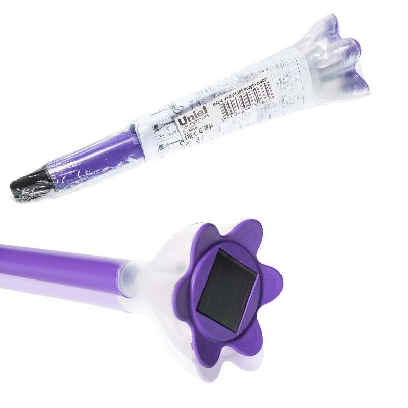 Cветильник садовый декоративный на солнечной батарее Purple crocus USL-C-417/PT305 Classic., пленка