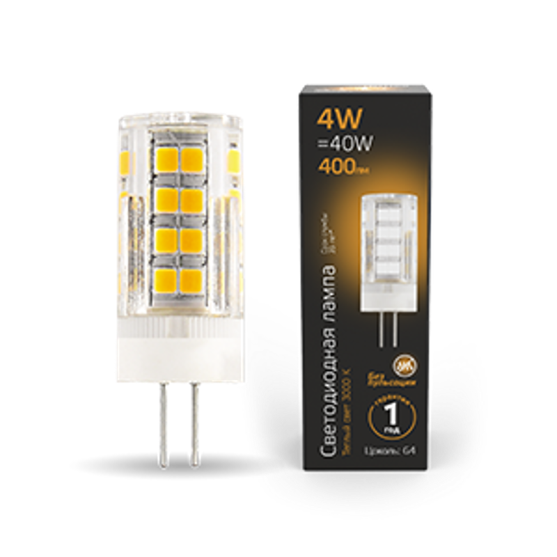 Лампа светодиодная Black LED G4 AC185-265V 4W 400lm 2700K керамика