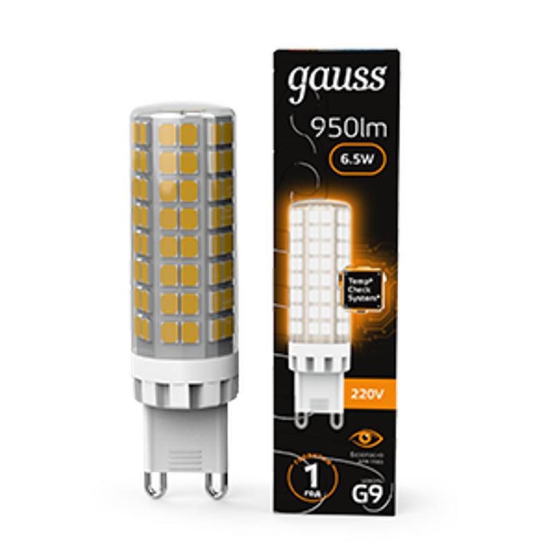 Лампа светодиодная G9 AC185-265V 6,5W 770lm 3000K керамика LED 1/10/200