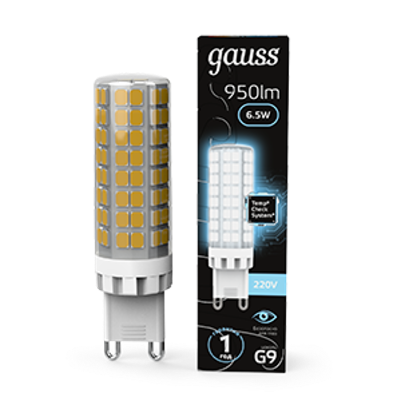 Лампа светодиодная G9 AC185-265V 6,5W 770lm 4100K керамика LED 1/10/200