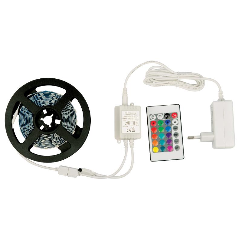 Комплект лента светодиодная 3м IP20 RGB, адаптер 24Вт, контроллер с пультом ULS-Q211 5050-30LED/m-IP20-3M-RGB RRP24C24