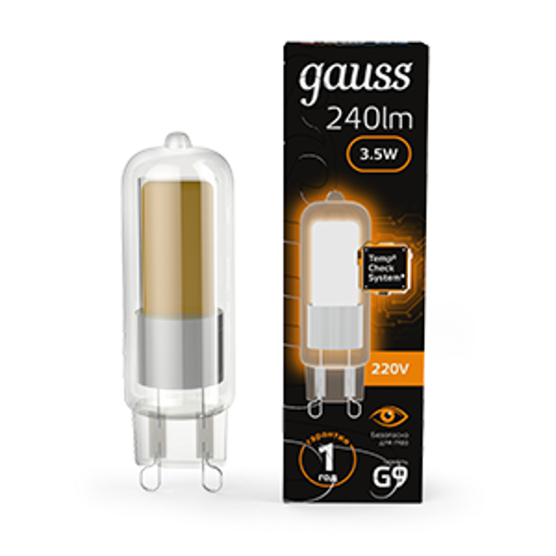 Лампа светодиодная LED 3,5Вт G9 AC220-240В 3000К Glass