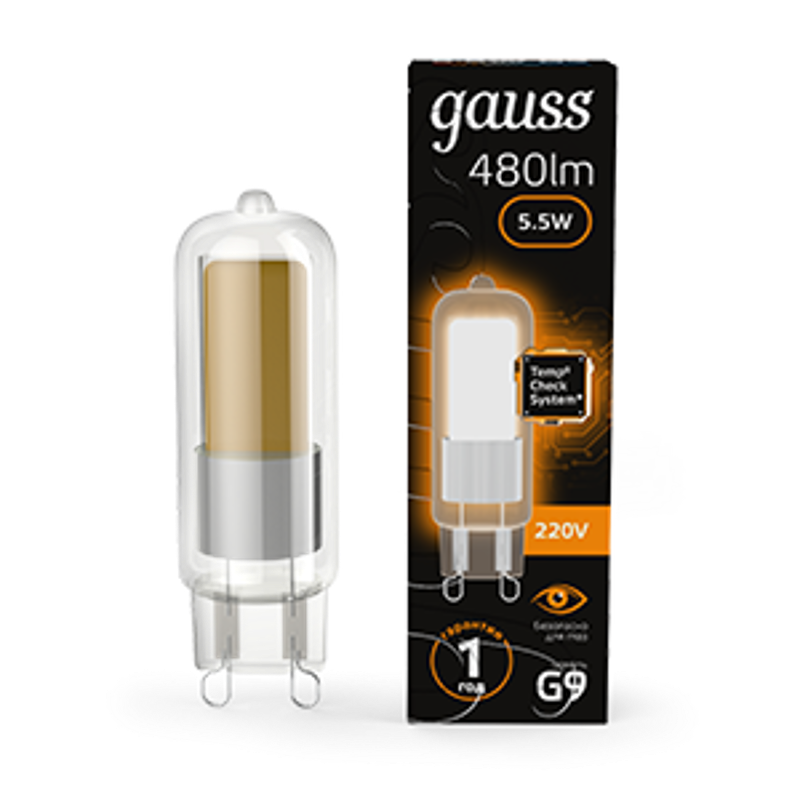 Лампа светодиодная Black LED G9 AC220-240V 5.5W 480lm 3000K Glass