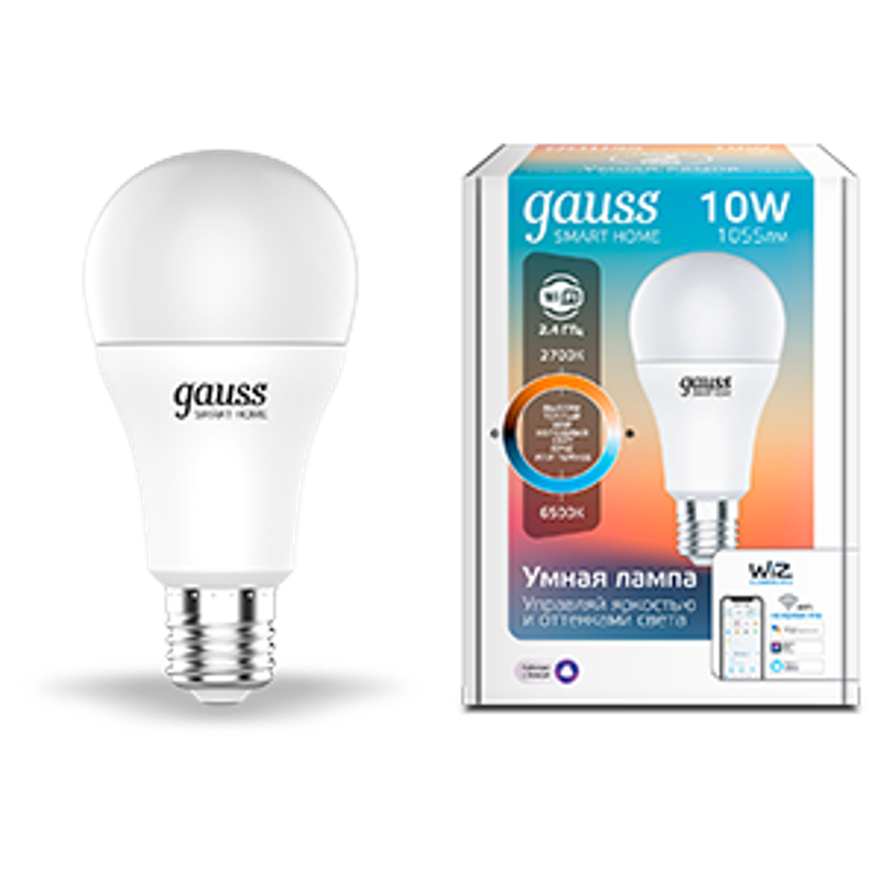Лампа Светодиодная Smart Home DIM+CCT E27 A60 10 Вт 1/10/100