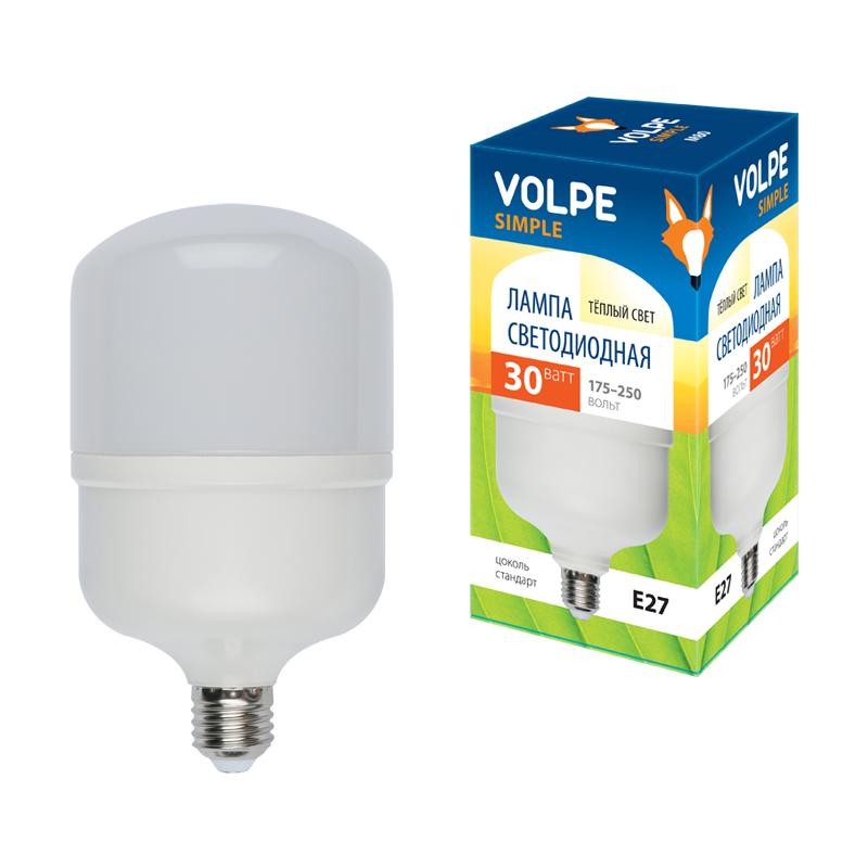 Лампа светодиодная LED-M80-30W/WW/E27/FR/S LED мат., корпус термопластик, 3000К Серия Simple
