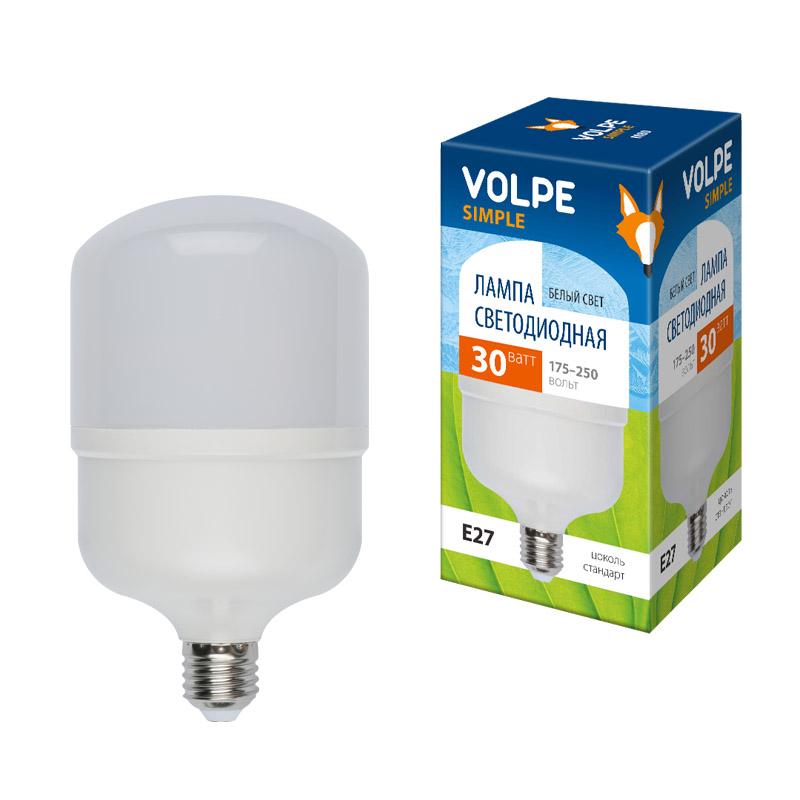 Лампа светодиодная LED-M80-30W/NW/E27/FR/S LED мат., корпус термопластик, 4000К Серия Simple
