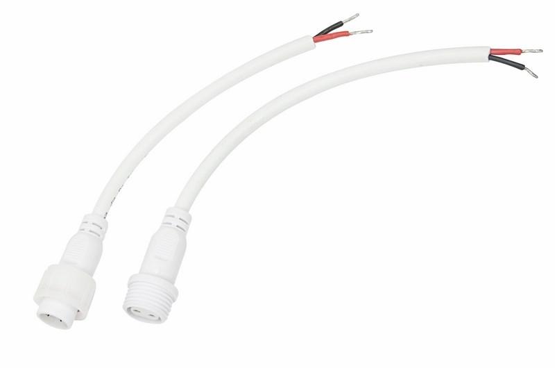 Соединительный кабель (2pin) герметичный (IP67) 2х1,0мм² белый REXANT