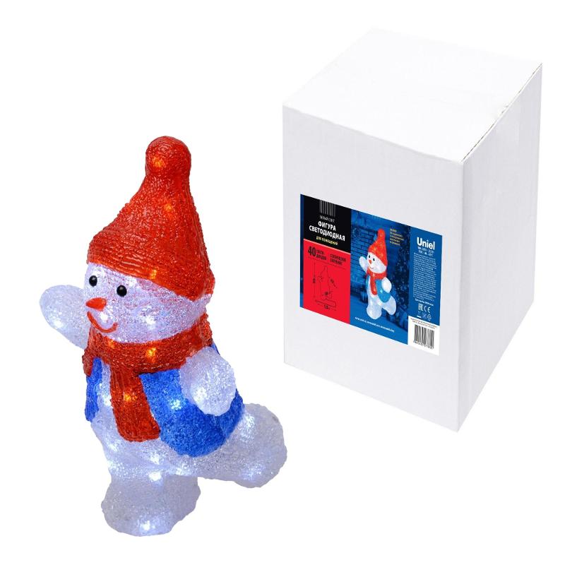 Фигура светодиодная  «Снеговик-2»  ULD-M2234-040/STA WHITE IP20 SNOWMAN-2,  40 диодов, размер 22*17*34 см, белый, IP20.