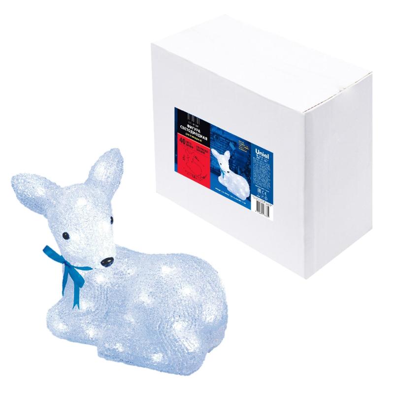 Фигура светодиодная  «Лежащий оленёнок-1» ULD-M2926-040/STA WHITE IP20 LYING FAWN-1   40 диодов, размер 29*16*26 см, белый, IP20.
