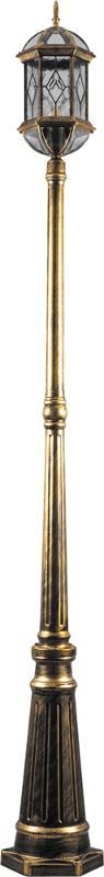 Светильник садово-парковый PL176 60W 230V E27 198*198*2100 черное золото (столб 2,1M)