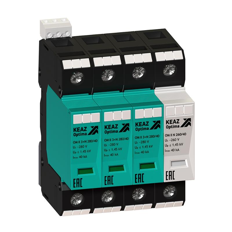 Ограничитель импульсных перенапряжений (УЗИП) OptiDin OM-II-3+N-280/40/R