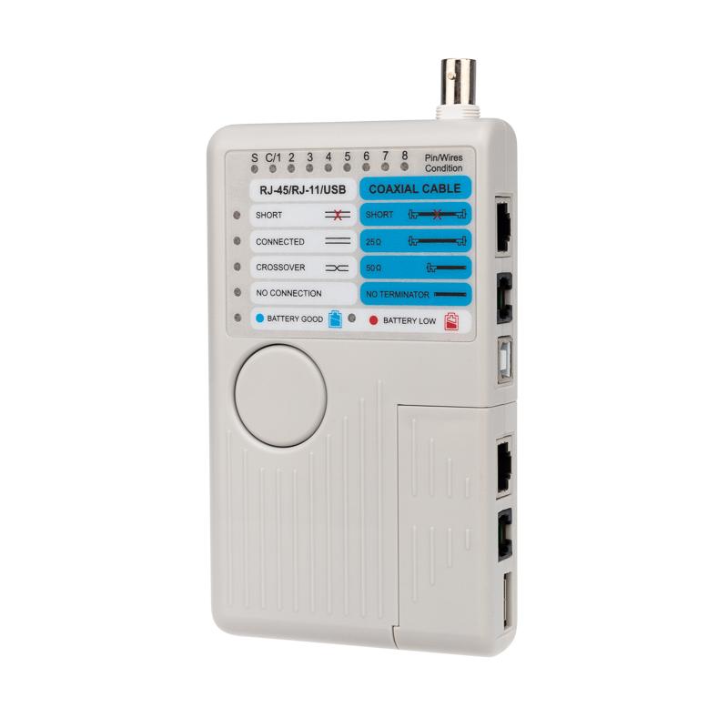 Тестер кабеля универсальный RJ-45+RJ-11+RJ-12+USB+BNC 2468