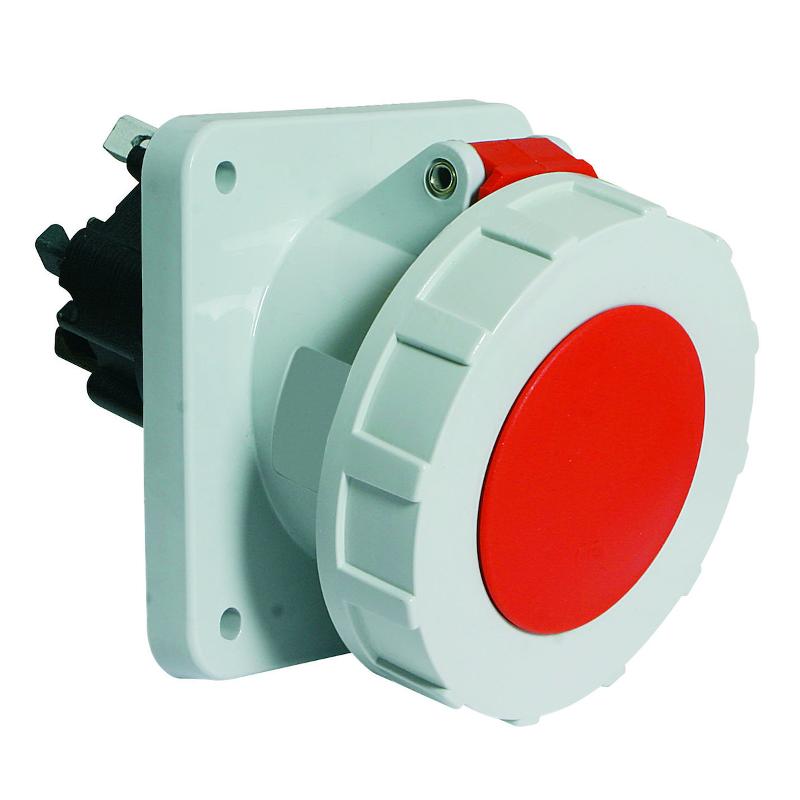 Розетка панельная наклон 15гр. 63A 5p 400V 6h IP67 Quick-Connect фланец 114 x 114 I 120307-Bals I Bals