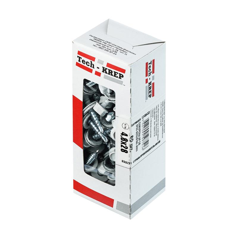 Саморез КР св. 4,8х28 RAL-9003 (ярко-белый) (60 шт) - коробка с окном ( 0,327 кг)