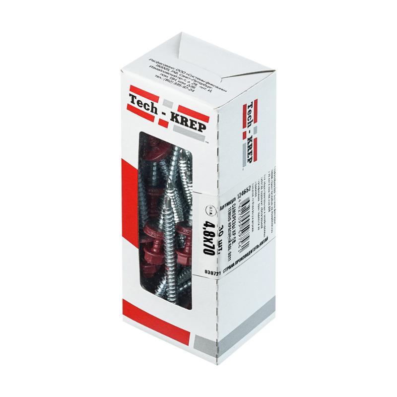 Саморез КР св. 4,8х70 RAL-3011 (темно-красный) (30 шт) - коробка ( 0,277 кг)