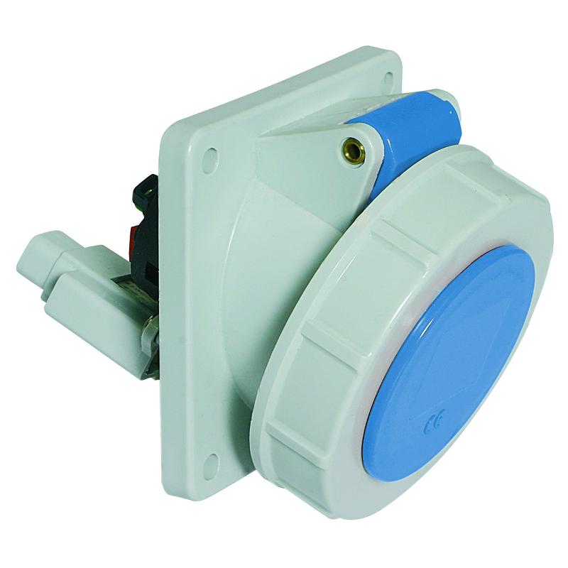 Розетка встраиваемая наклонная 32A 3p 230V 6h IP67 Quick-Connect фланец 85 x 85 НО+НЗ I 12646-Bals I Bals