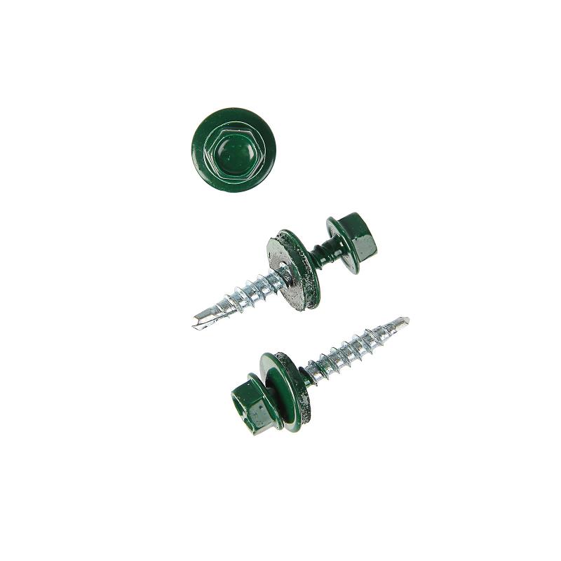 Саморез КР св. 4,8х28 RAL-6005 (тёмно-зеленый) (300 шт) - ведро ( 1,584 кг)